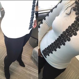 7th Ave Lace Accent Sweater